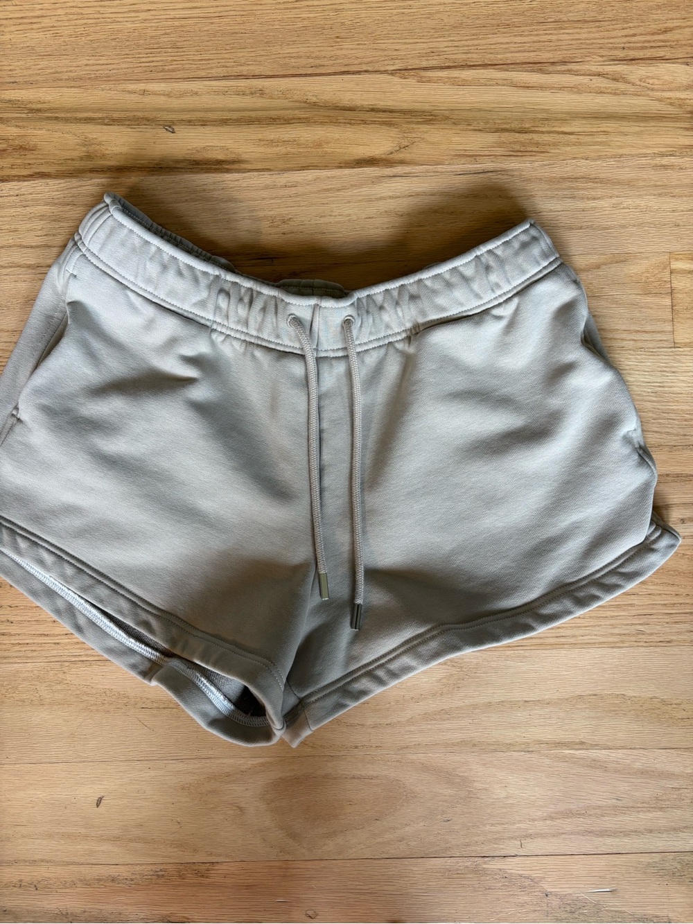 Athleta Light Taupe Drawstring Athletic Shorts